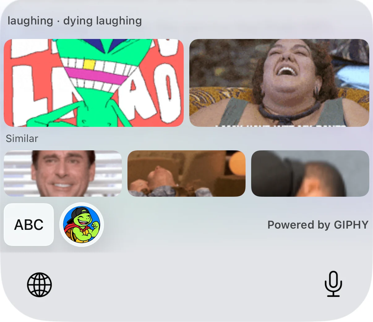 The keyboard in Light Mode